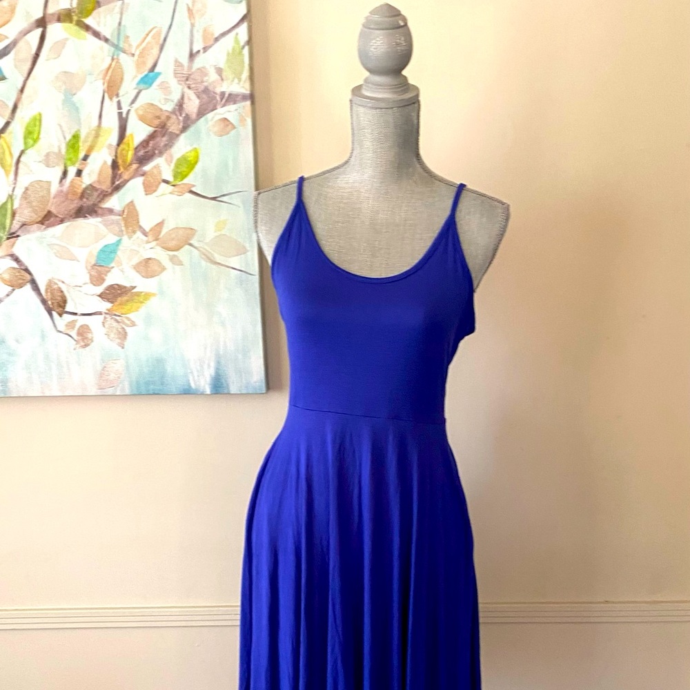 JOUICA 💙BLUE💙 FIT AND FLARE WITH POCKETS SLEEVELESS DRESS SIZE MEDIUM🌟NWT🌟